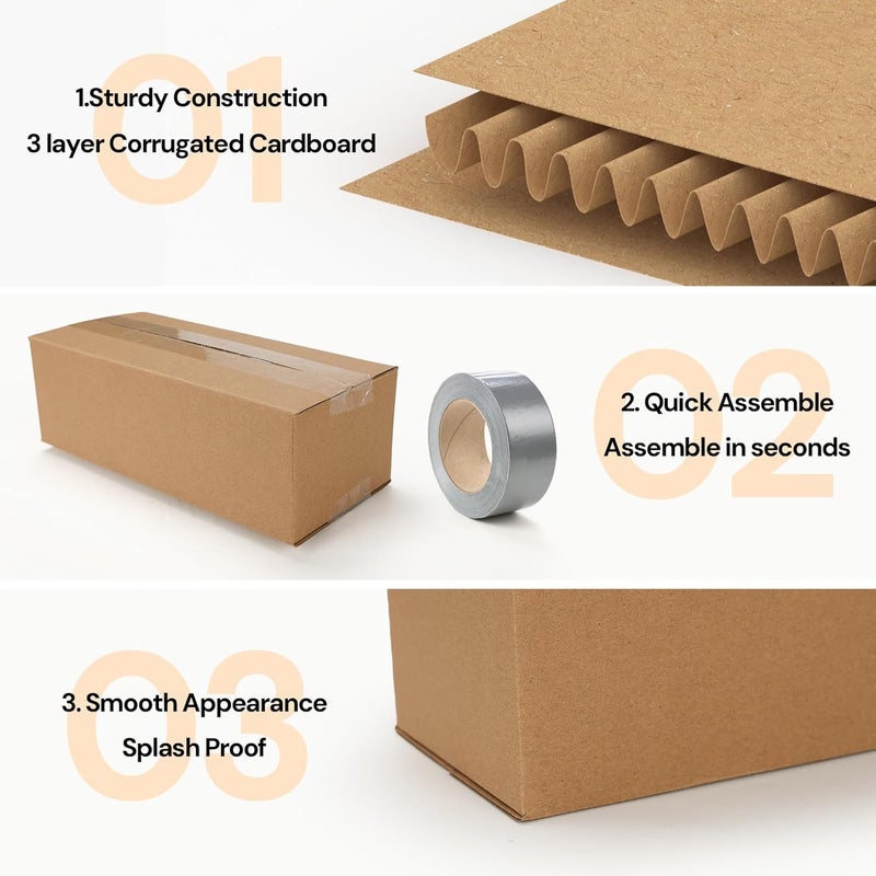 ZBEIVAN Shipping Boxes Mailers 9x4x3 inches Corrugated Cardboard Small Packing Kraft Moving Mailing Box, Pack of 40 - Image 4